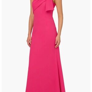 Adrianna Papell Vibrant Pink One-Shoulder Dress